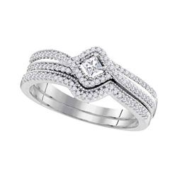 0.33 CTW Princess Diamond Bridal Engagement Ring 10KT White Gold - REF-40Y4X