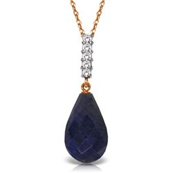 Genuine 8.88 ctw Sapphire & Diamond Necklace Jewelry 14KT Rose Gold - REF-35K4V