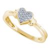 Image 1 : 0.08 CTW Diamond Simple Heart Cluster Ring 10KT Yellow Gold - REF-14H9M