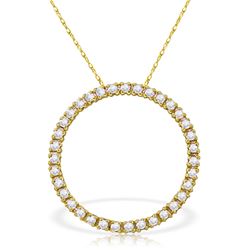 Genuine 0.52 ctw Diamond Anniversary Necklace Jewelry 14KT White Gold - REF-70K4V