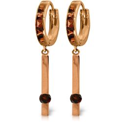 Genuine 1.35 ctw Garnet Earrings Jewelry 14KT Rose Gold - REF-66K2V