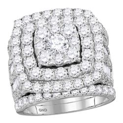 5.95 CTW Diamond Bridal Wedding Engagement Ring 14KT White Gold - REF-607X4Y