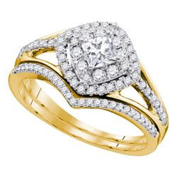 0.75 CTW Princess Diamond Bridal Engagement Ring 14k Yellow Gold - REF-104W9K