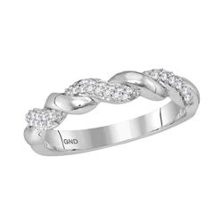 0.17 CTW Diamond Stackable Ring 10KT White Gold - REF-32H9M