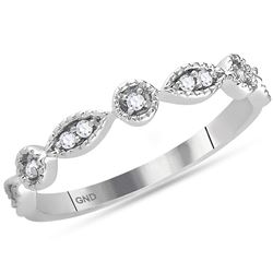 0.10 CTW Diamond Stackable Ring 14KT White Gold - REF-22X4Y