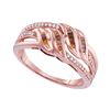 Image 1 : 0.25 CTW Princess Red Color Diamond Strand Ring 10KT Rose Gold - REF-26F3N