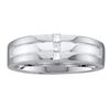 Image 1 : 0.15 CTW Mens Princess Channel-set Diamond Single Row Ring 14KT White Gold - REF-67H4M