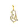 Image 1 : 0.10 CTW Diamond Penguin Bird Animal Pendant 10KT Yellow Gold - REF-13F4N