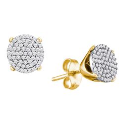 0.33 CTW Diamond Circle Cluster Stud Earrings 10KT Yellow Gold - REF-26M3H