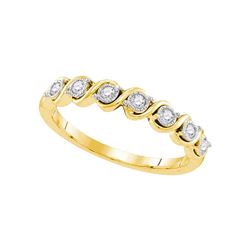 0.16 CTW Diamond Ring 10KT Yellow Gold - REF-19N4F