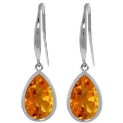 Genuine 5 ctw Citrine Earrings Jewelry 14KT White Gold - REF-35Y2F