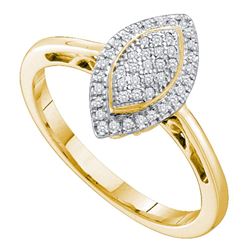 0.15 CTW Diamond Oval Cluster Ring 10KT Yellow Gold - REF-19Y4X