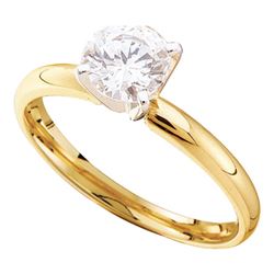 0.15 CTW Diamond Solitaire Bridal Engagement Ring 14KT Yellow Gold - REF-19Y4X