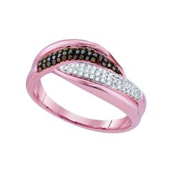 0.25 CTW Red Color Diamond Ring 10KT Rose Gold - REF-37N5F