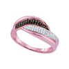 Image 1 : 0.25 CTW Red Color Diamond Ring 10KT Rose Gold - REF-37N5F