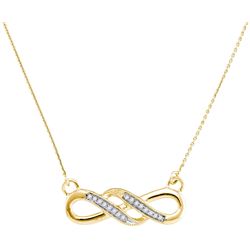 0.05 CTW Diamond Infinity Pendant 10KT Yellow Gold - REF-12X8Y