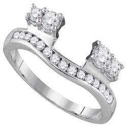 0.50 CTW Diamond Ring 14KT White Gold - REF-52W4K