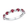 Image 1 : 1.09 CTW Created Ruby Ring 10KT White Gold - REF-18H2M