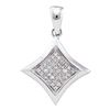 Image 1 : 0.12 CTW Diamond Square Kite Cluster Pendant 10KT White Gold - REF-14X9Y