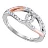 Image 1 : 0.27 CTW Diamond Loop Lasso Knot Ring 10KT Two-tone Gold - REF-24N2F