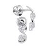 Image 1 : 0.08 CTW Diamond Cradled Cluster Screwback Earrings 10KT White Gold - REF-10X5Y