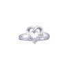 Image 1 : 0.03 CTW Diamond Simple Heart Ring 10KT White Gold - REF-14X9Y