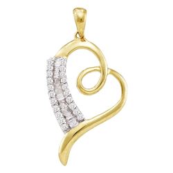 0.24 CTW Diamond Heart Love Pendant 10KT Yellow Gold - REF-13N4F