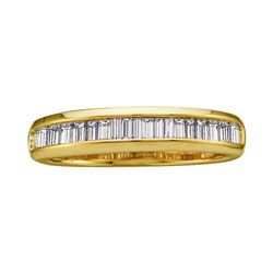 0.50 CTW Diamond Wedding Anniversary Ring 14KT Yellow Gold - REF-28H4M