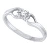 Image 1 : 0.10 CTW Diamond Solitaire Heart Promise Bridal Ring 10KT White Gold - REF-13W4K