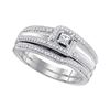 Image 1 : 0.33 CTW Princess Diamond Bridal Engagement Ring 10KT White Gold - REF-49F5N
