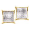 Image 1 : 0.23 CTW Diamond Square Cluster Earrings 14KT Yellow Gold - REF-19W4K