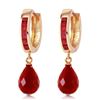 Image 1 : Genuine 7.8 ctw Ruby Earrings Jewelry 14KT Yellow Gold - REF-45A8K