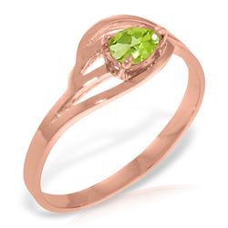 Genuine 0.30 CTW Peridot Ring Jewelry 14KT Rose Gold - REF-30K5V