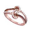 Image 1 : 0.50 CTW Red Color Diamond Ring 10KT Rose Gold - REF-26F9N