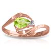 Image 1 : Genuine 0.41 ctw Peridot & Diamond Ring Jewelry 14KT Rose Gold - REF-26X6M