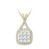 Image 1 : 0.50 CTW Diamond Square Cluster Pendant 10KT Yellow Gold - REF-36M2H