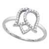 Image 1 : 0.22 CTW Diamond Tulip Flower Cluster Ring 10KT White Gold - REF-20F9N