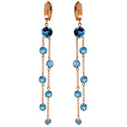 Genuine 9.02 ctw Blue Topaz Earrings Jewelry 14KT Rose Gold - REF-101P2H