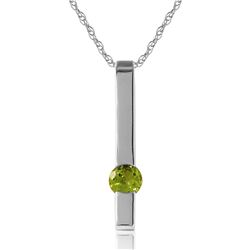 Genuine 0.25 ctw Peridot Necklace Jewelry 14KT White Gold - REF-25M4T