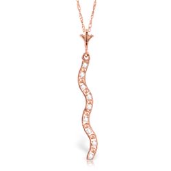 Genuine 0.05 ctw Diamond Anniversary Necklace Jewelry 14KT Rose Gold - REF-24Y4F