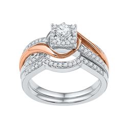 0.50 CTW Diamond Bridal Wedding Engagement Ring 10KT Two-tone Gold - REF-71M9H