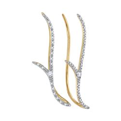 0.20 CTW Diamond Climber Earrings 10KT Yellow Gold - REF-26F9N