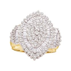 1.03 CTW Diamond Oval Cluster Ring 10KT Yellow Gold - REF-59H9M