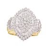 Image 1 : 1.03 CTW Diamond Oval Cluster Ring 10KT Yellow Gold - REF-59H9M