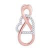 Image 1 : 0.10 CTW Diamond Infinity Heart Pendant 10KT Two-tone Gold - REF-11F2N