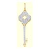 Image 1 : 0.50 CTW Diamond Key Pendant 10KT Yellow Gold - REF-37M5H