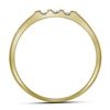 Image 2 : 0.25 CTW Mens Channel-set Diamond Triple Row Wedding Ring 10KT Yellow Gold - REF-30X2Y