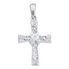 Image 1 : 0.04 CTW Diamond Small Cross Pendant 10KT White Gold - REF-6X6Y