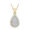 Image 1 : 0.25 CTW Diamond Teardrop Cluster Pendant 10KT Yellow Gold - REF-24K2W