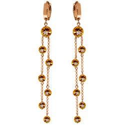 Genuine 9.02 ctw Citrine Earrings Jewelry 14KT Rose Gold - REF-101R2P